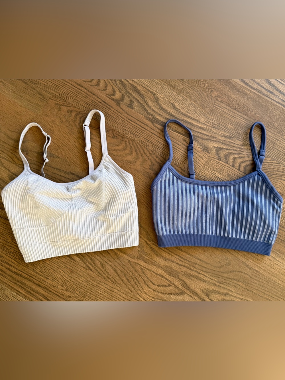 Aerie Size XS Ribbed Bralette Set in Blue & Grey Like New!
